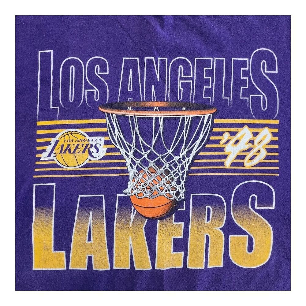 Los Angeles Lakers NBA Kobe Purple Tee Shirt Size Large Adidas Cotton 2013 - Picture 5 of 11